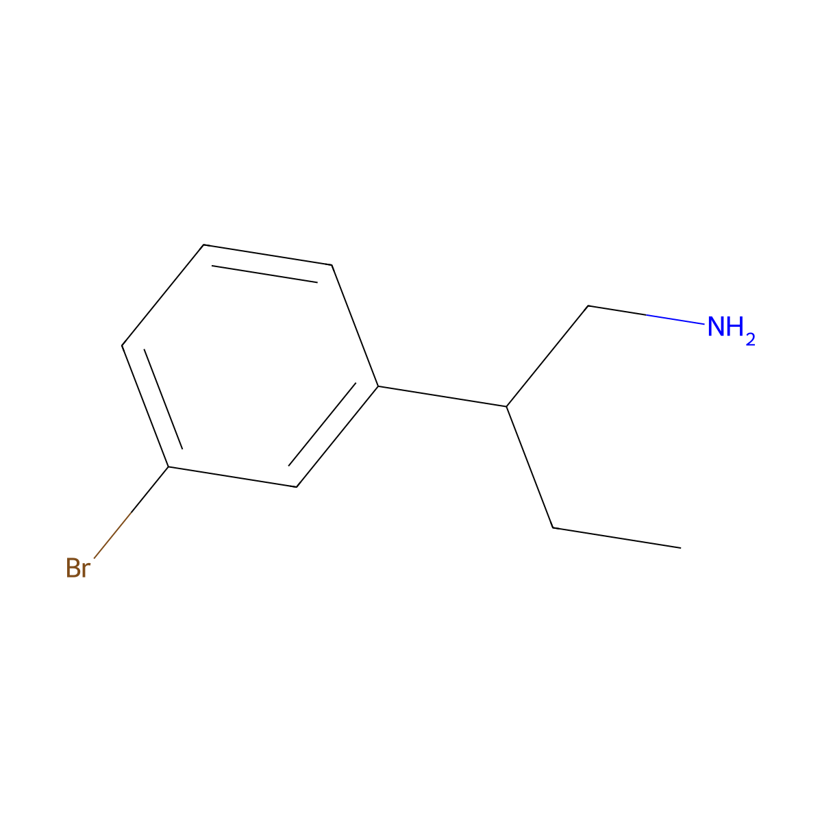 2-(3-Bromophenyl)butan-1-amine molecular structure, CAS 371223-62-0