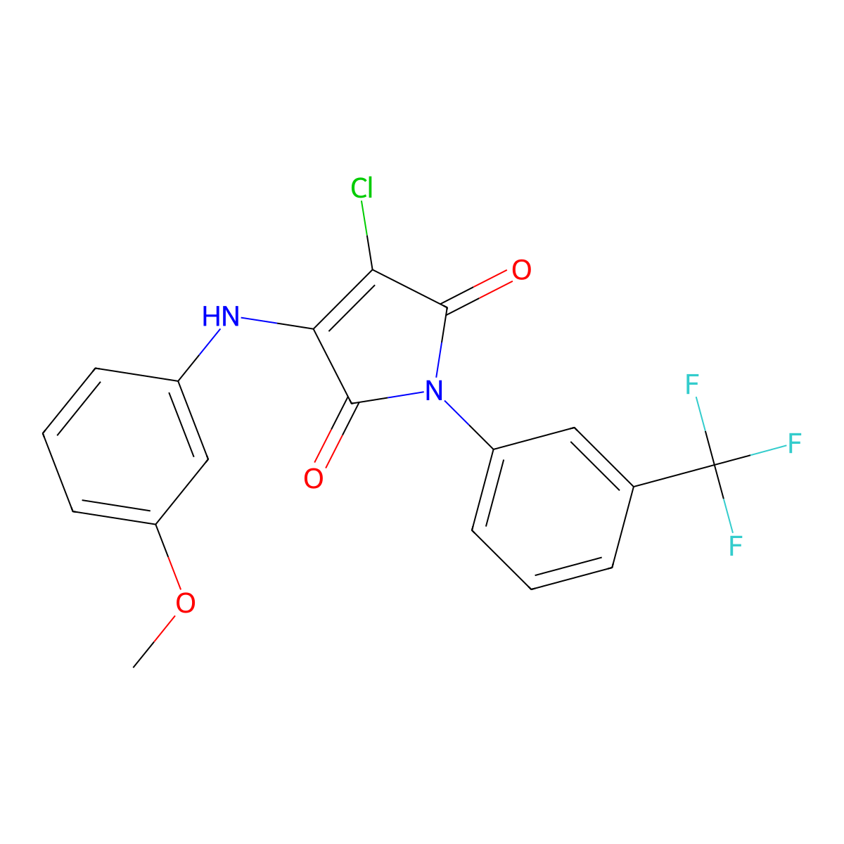 3-Chloro-4-(3-methoxyanilino)-1-[3-(trifluoromethyl)phenyl]pyrrole-2,5-dione molecular structure, CAS 371223-83-5