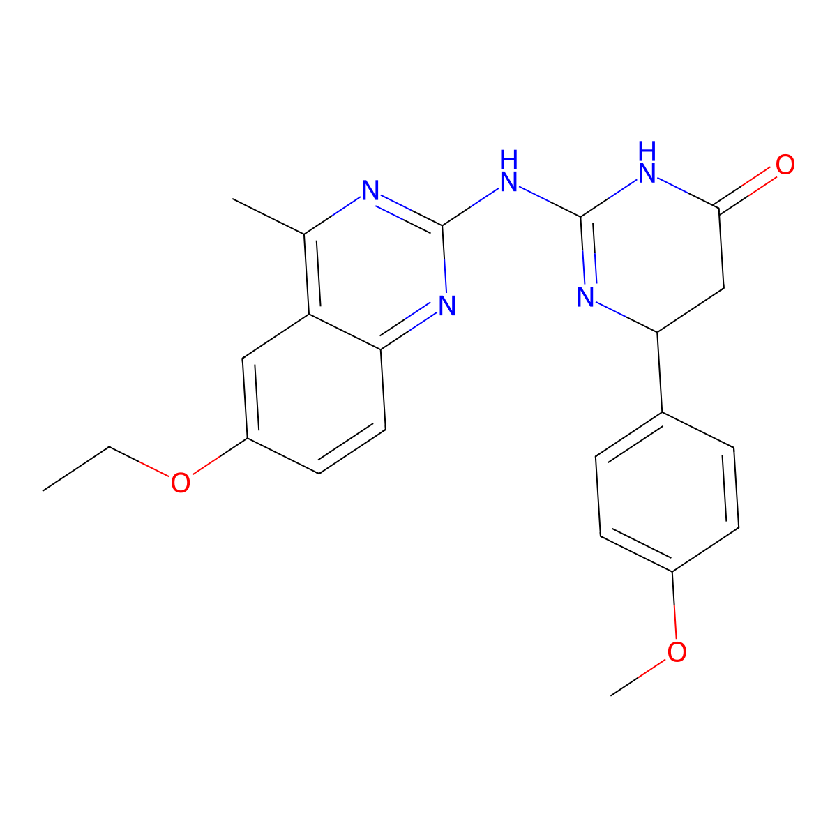 2-((6-Ethoxy-4-methylquinazolin-2-yl)amino)-6-(4-methoxyphenyl)-5,6-dihydropyrimidin-4(3H)-one molecular structure, CAS 371224-09-8