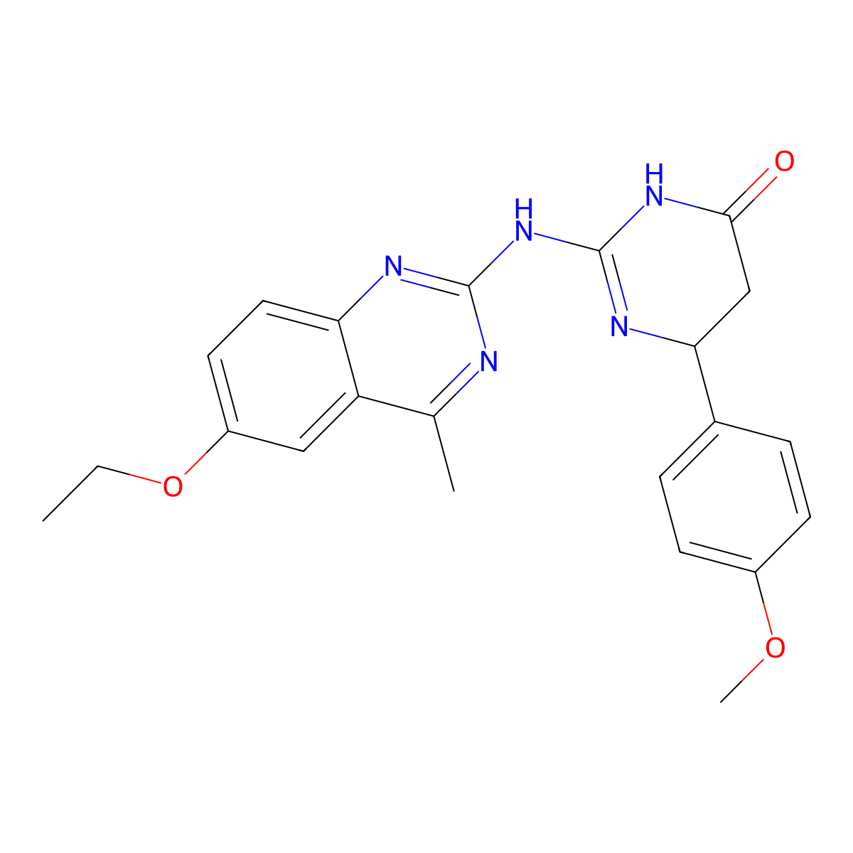 2-((6-Ethoxy-4-methylquinazolin-2-yl)amino)-6-(4-methoxyphenyl)-5,6-dihydropyrimidin-4(3H)-one molecular structure, CAS 371224-09-8