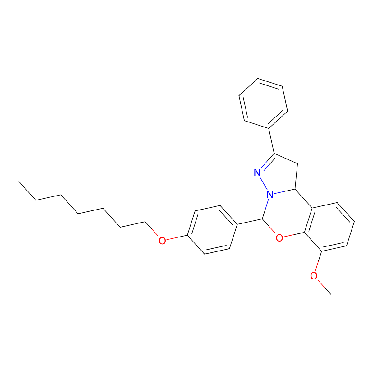 5-[4-(Heptyloxy)phenyl]-7-methoxy-2-phenyl-1,10b-dihydropyrazolo[1,5-c][1,3]benzoxazine molecular structure, CAS 371224-15-6