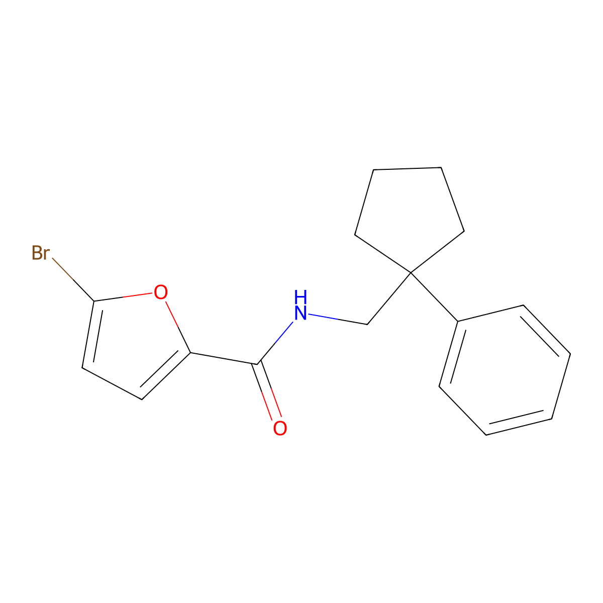 5-bromo-N-[(1-phenylcyclopentyl)methyl]furan-2-carboxamide molecular structure, CAS 371226-02-7