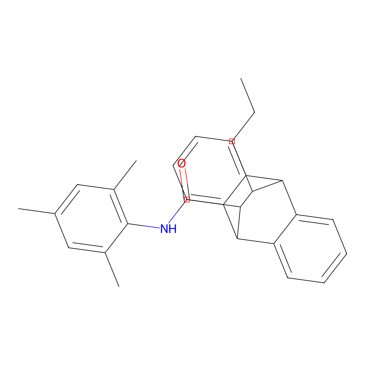 N-mesityl-12-propyl-9,10-dihydro-9,10-ethanoanthracene-11-carboxamide molecular structure, CAS 371226-06-1