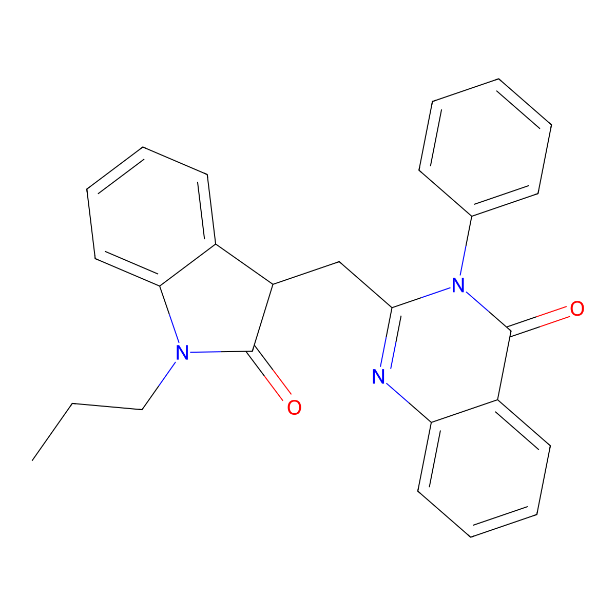 2-[(2-oxo-1-propyl-3H-indol-3-yl)methyl]-3-phenylquinazolin-4-one molecular structure, CAS 371226-62-9