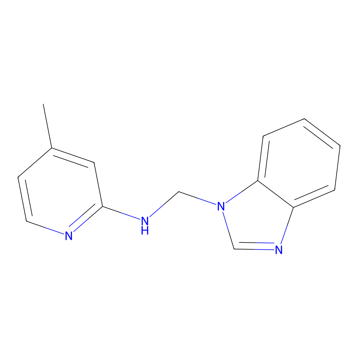 N-(benzimidazol-1-ylmethyl)-4-methylpyridin-2-amine molecular structure, CAS 371227-36-0
