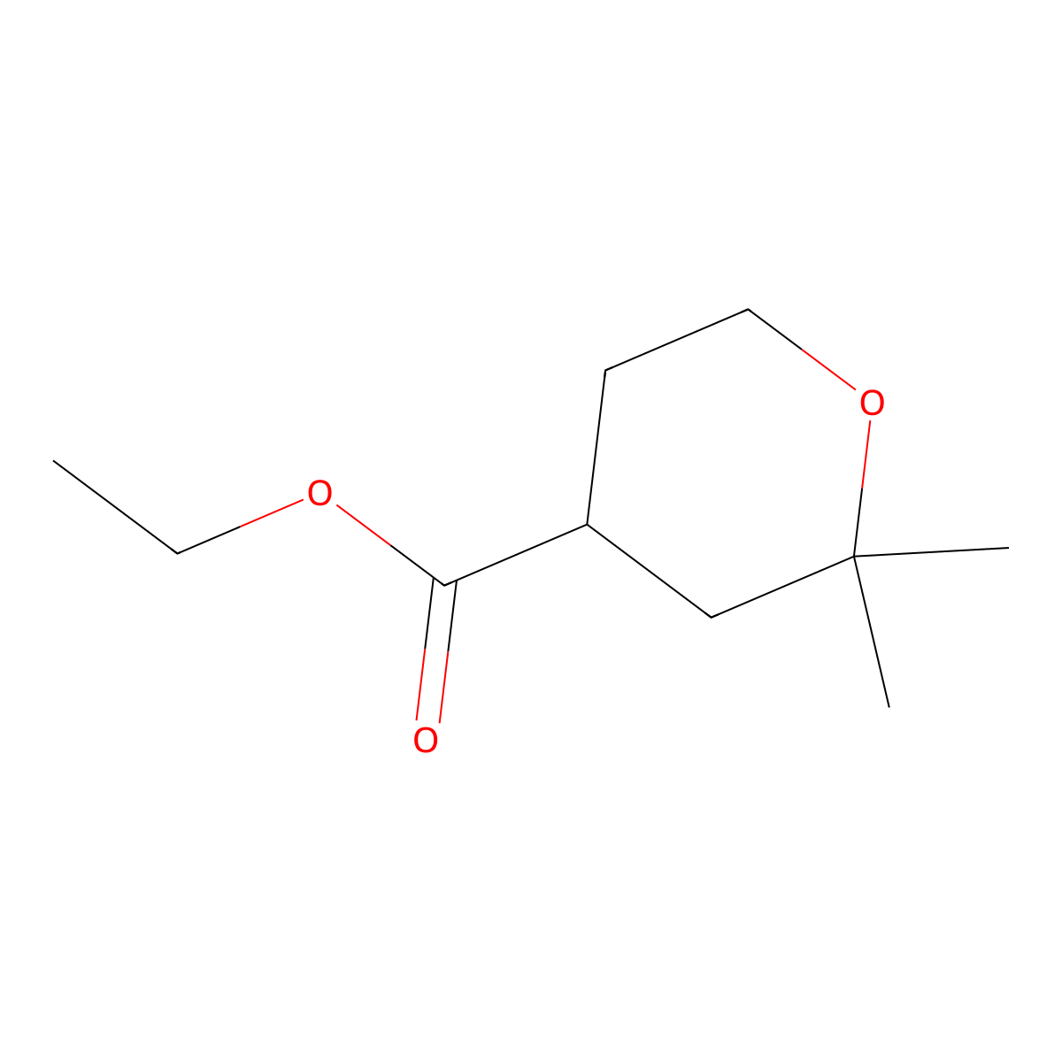 ethyl 2,2-dimethyltetrahydro-2H-pyran-4-carboxylate molecular structure, CAS 371227-37-1