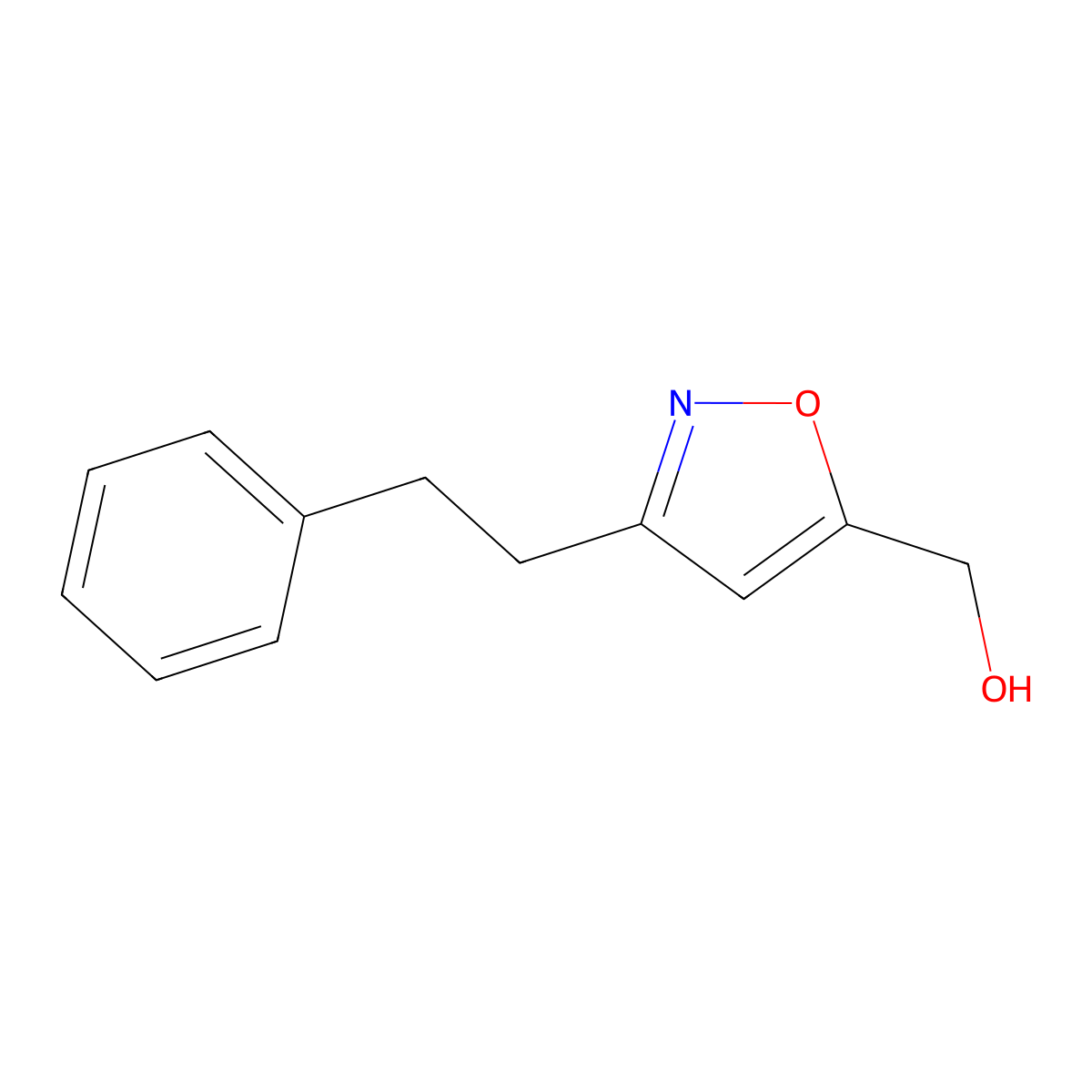 (3-(2-Phenylethyl)-1,2-oxazol-5-yl)methanol molecular structure, CAS 371227-48-4