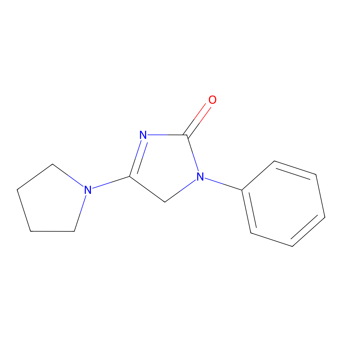 3-phenyl-5-pyrrolidin-1-yl-4H-imidazol-2-one molecular structure, CAS 371227-86-0