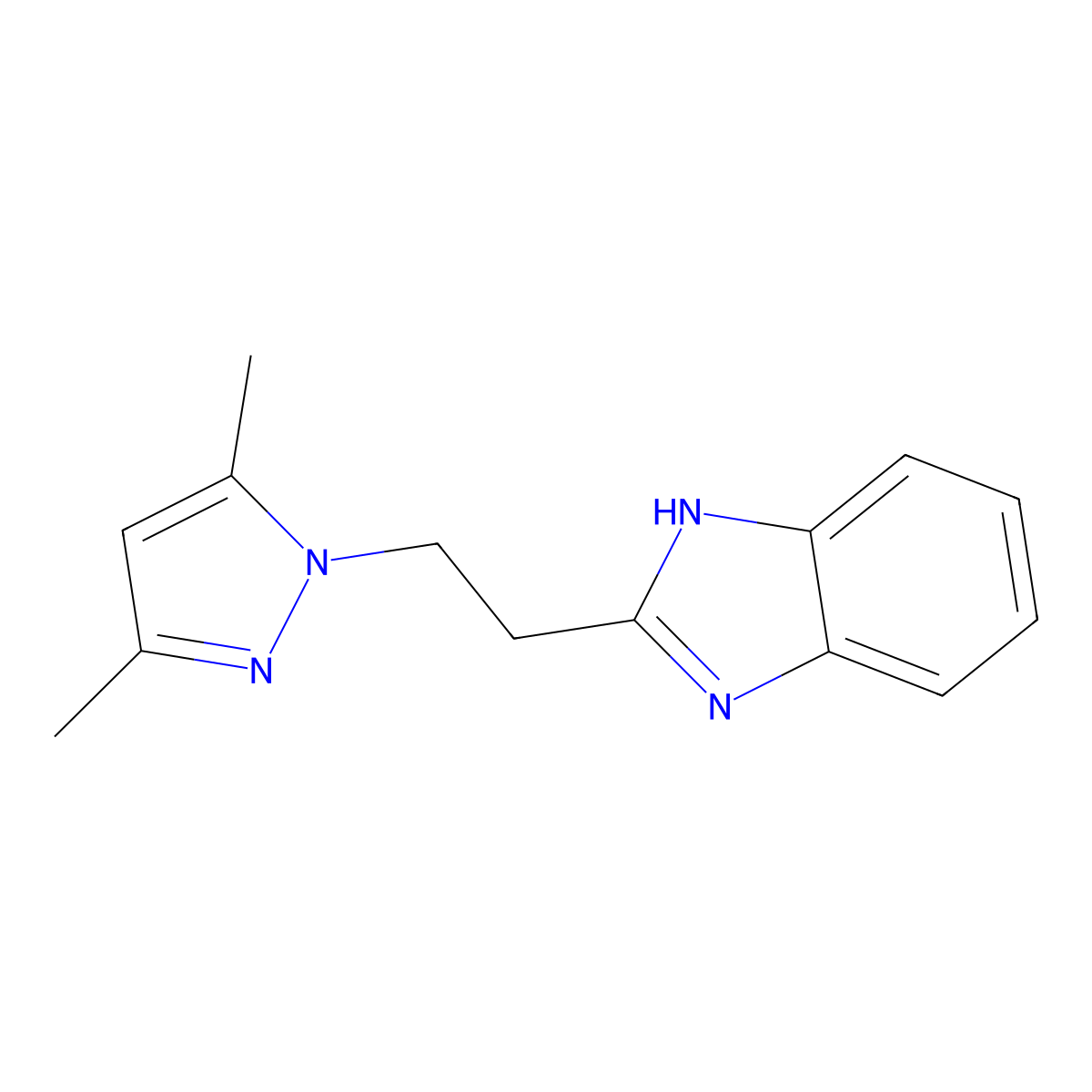 2-[2-(3,5-dimethyl-1H-pyrazol-1-yl)ethyl]-1H-benzimidazole molecular structure, CAS 371228-18-1