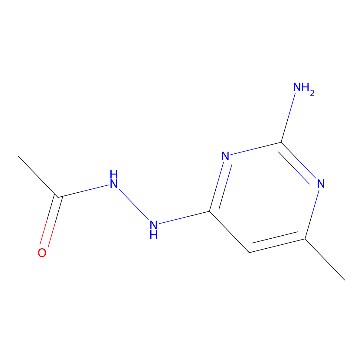 N'-(2-amino-6-methylpyrimidin-4-yl)acetohydrazide molecular structure, CAS 371228-24-9