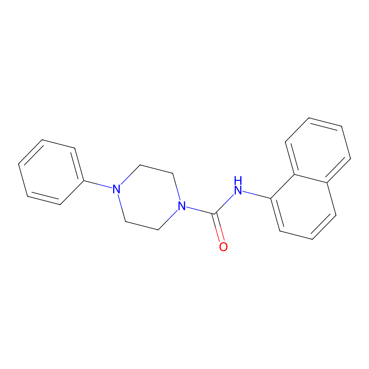 N-(1-Naphthyl)-4-phenyl-1-piperazinecarboxamide molecular structure, CAS 371228-37-4