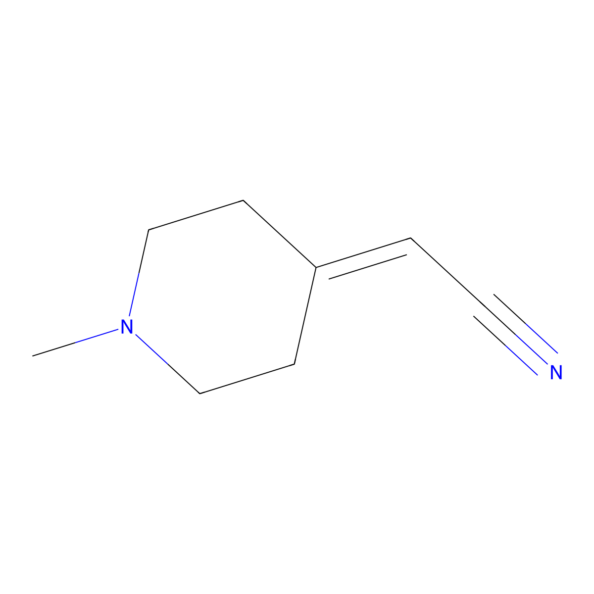 2-(1-Methylpiperidin-4-ylidene)acetonitrile molecular structure, CAS 37123-91-4