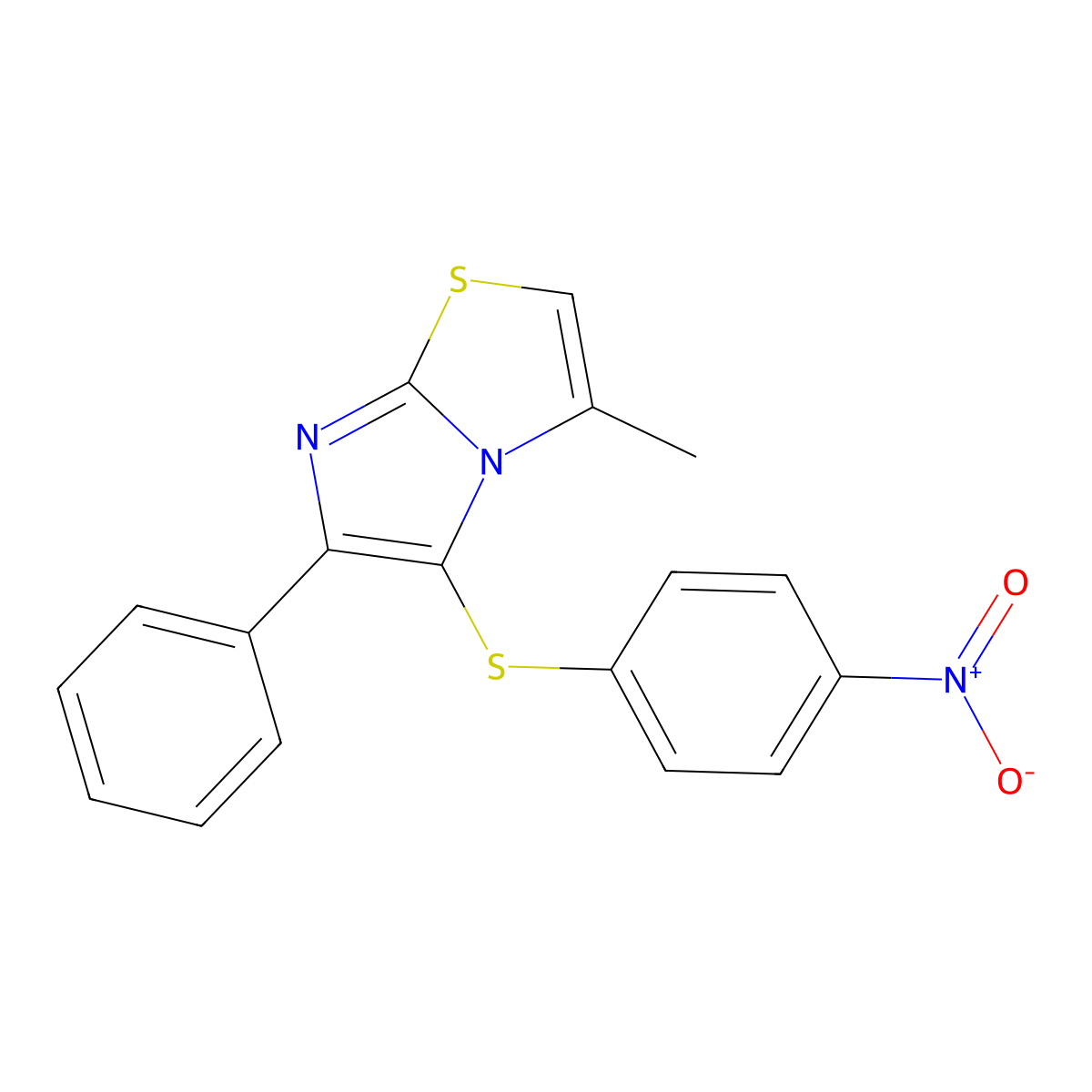 5-({4-Nitrophenyl}sulfanyl)-3-methyl-6-phenylimidazo[2,1-b][1,3]thiazole molecular structure, CAS 371232-20-1