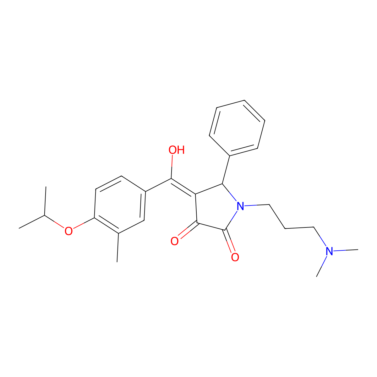 1-[3-(dimethylamino)propyl]-3-hydroxy-4-[3-methyl-4-(propan-2-yloxy)benzoyl]-5-phenyl-2,5-dihydro-1H-pyrrol-2-one molecular structure, CAS 371232-34-7