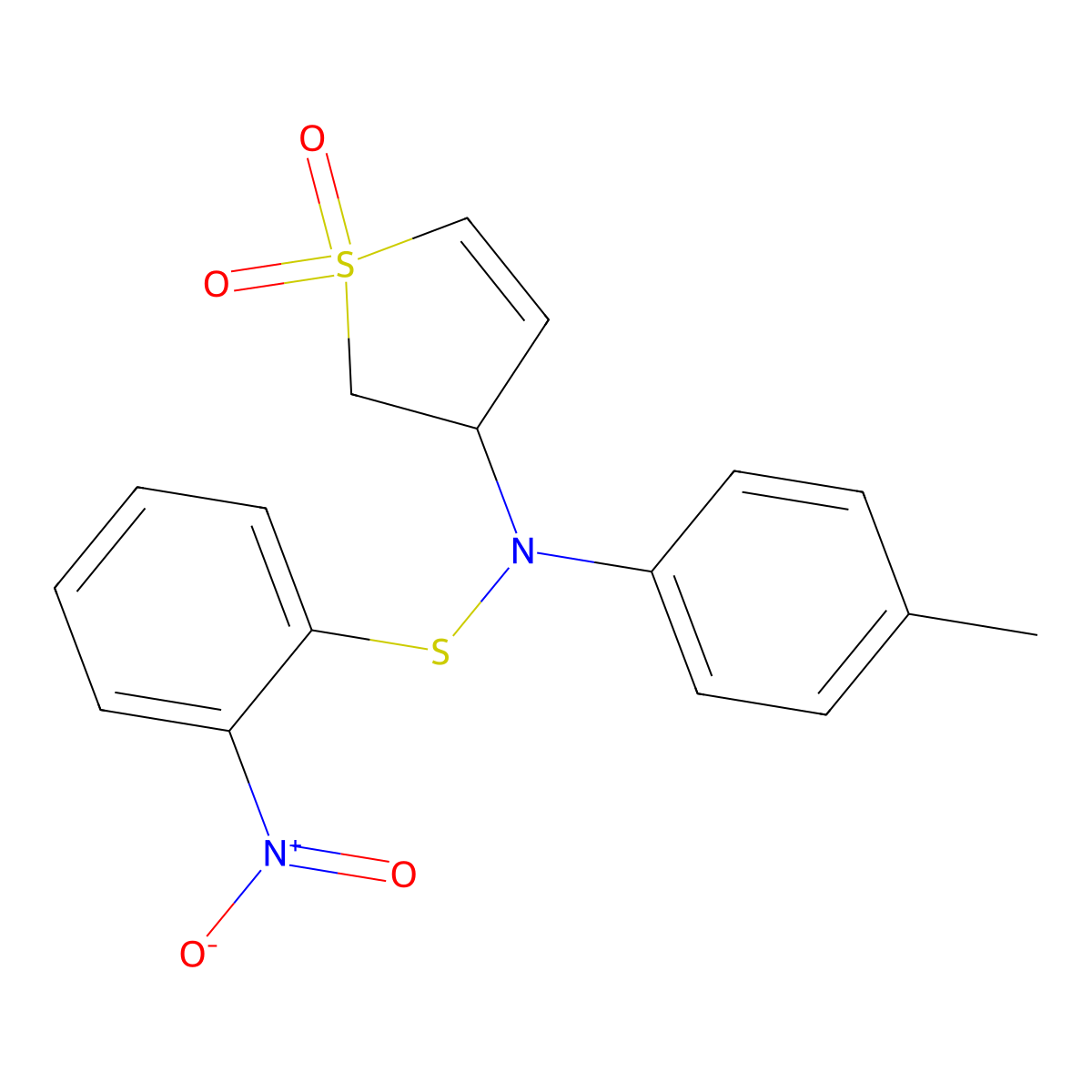 3-{4-Methyl[(2-nitrophenyl)sulfanyl]anilino}-2,3-dihydrothiophene 1,1-dioxide molecular structure, CAS 371232-59-6