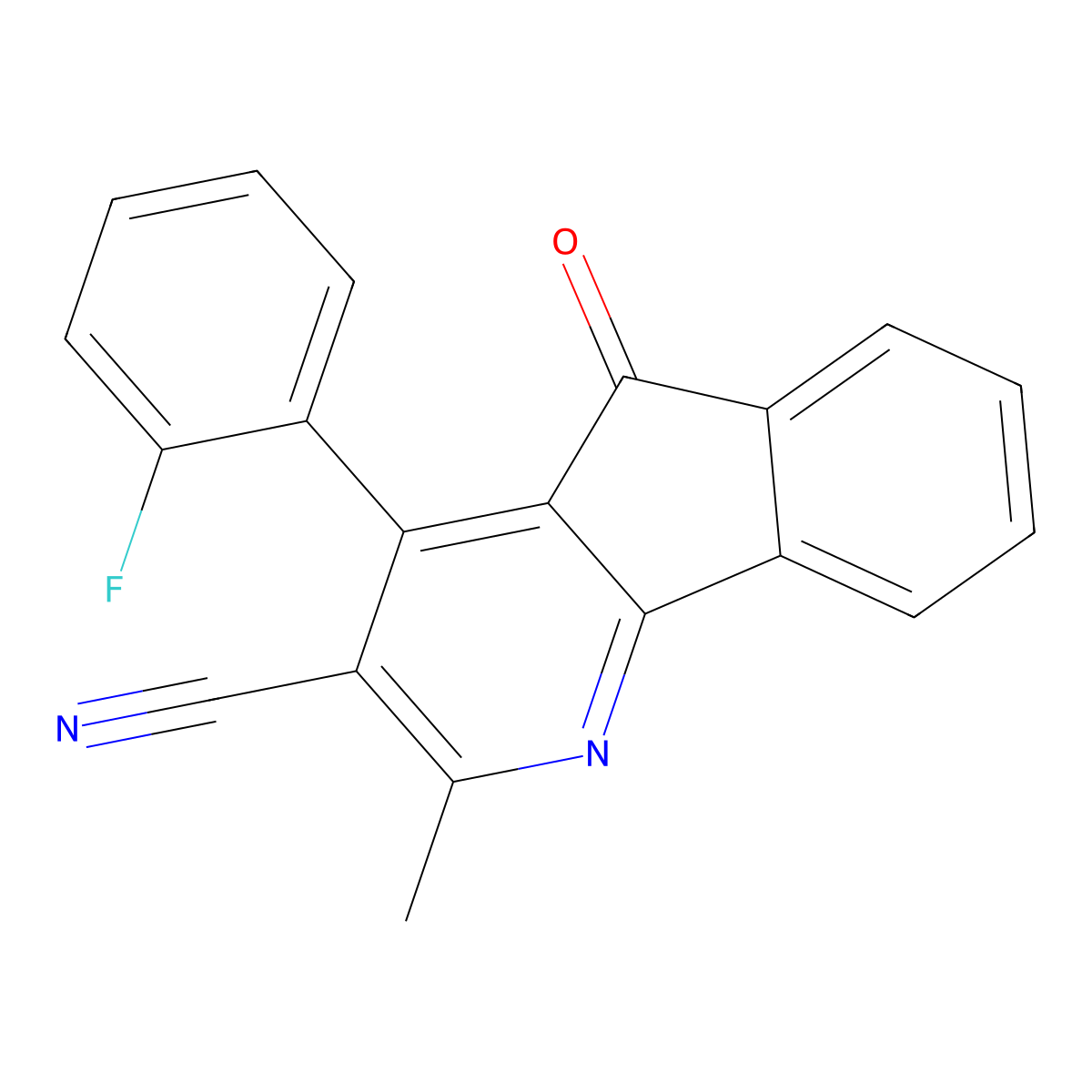 4-(2-fluorophenyl)-2-methyl-5-oxo-5H-indeno[1,2-b]pyridine-3-carbonitrile molecular structure, CAS 371233-27-1