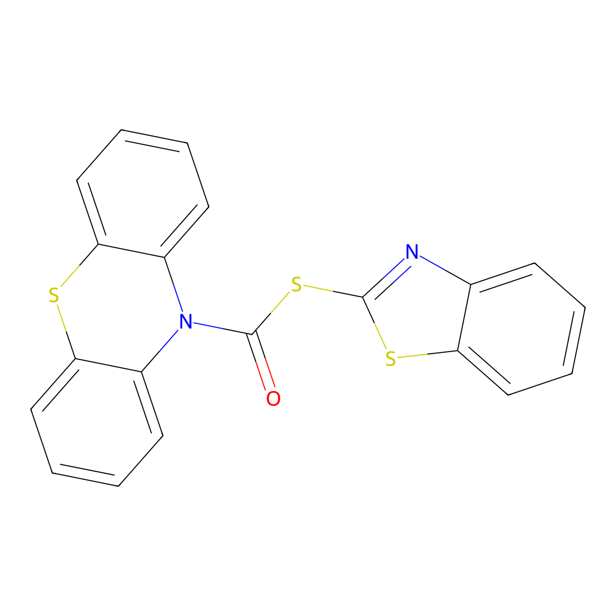 S-1,3-benzothiazol-2-yl 10H-phenothiazine-10-carbothioate molecular structure, CAS 371233-39-5