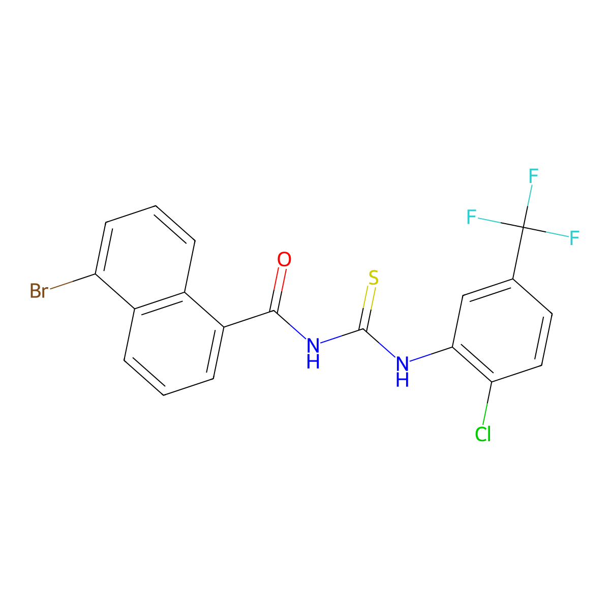 5-bromo-N-[[2-chloro-5-(trifluoromethyl)phenyl]carbamothioyl]naphthalene-1-carboxamide molecular structure, CAS 371233-42-0