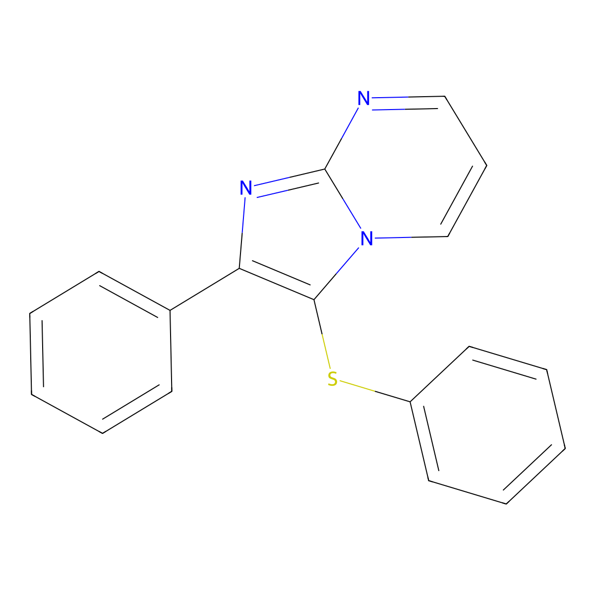 2-Phenyl-3-(phenylthio)imidazo[1,2-a]pyrimidine molecular structure, CAS 371234-15-0