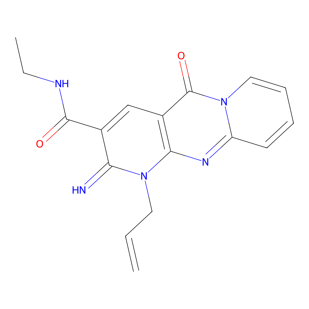 1-Allyl-N-ethyl-2-imino-5-oxo-1,5-dihydro-2H-dipyrido[1,2-A:2,3-D]pyrimidine-3-carboxamide molecular structure, CAS 371235-40-4