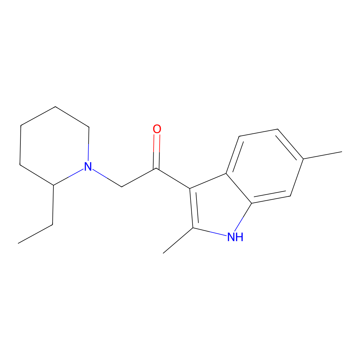 1-(2,6-dimethyl-1H-indol-3-yl)-2-(2-ethylpiperidin-1-yl)ethanone molecular structure, CAS 371235-50-6