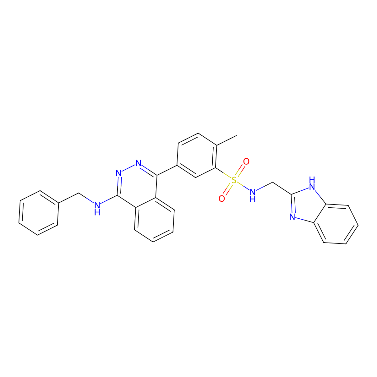 N-(1H-benzimidazol-2-ylmethyl)-5-[4-(benzylamino)phthalazin-1-yl]-2-methylbenzenesulfonamide molecular structure, CAS 371236-18-9
