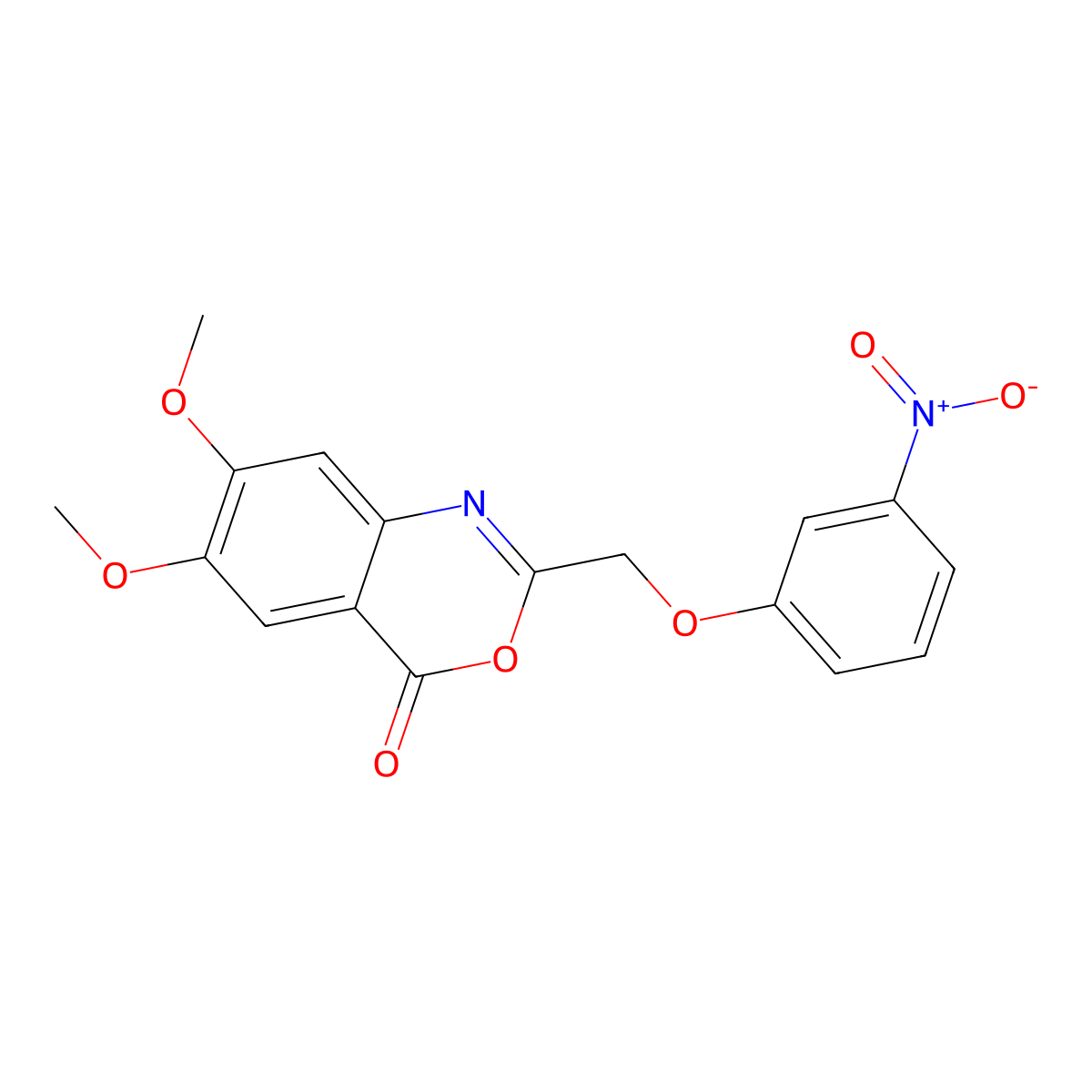 6,7-dimethoxy-2-[(3-nitrophenoxy)methyl]-4H-3,1-benzoxazin-4-one molecular structure, CAS 371236-29-2