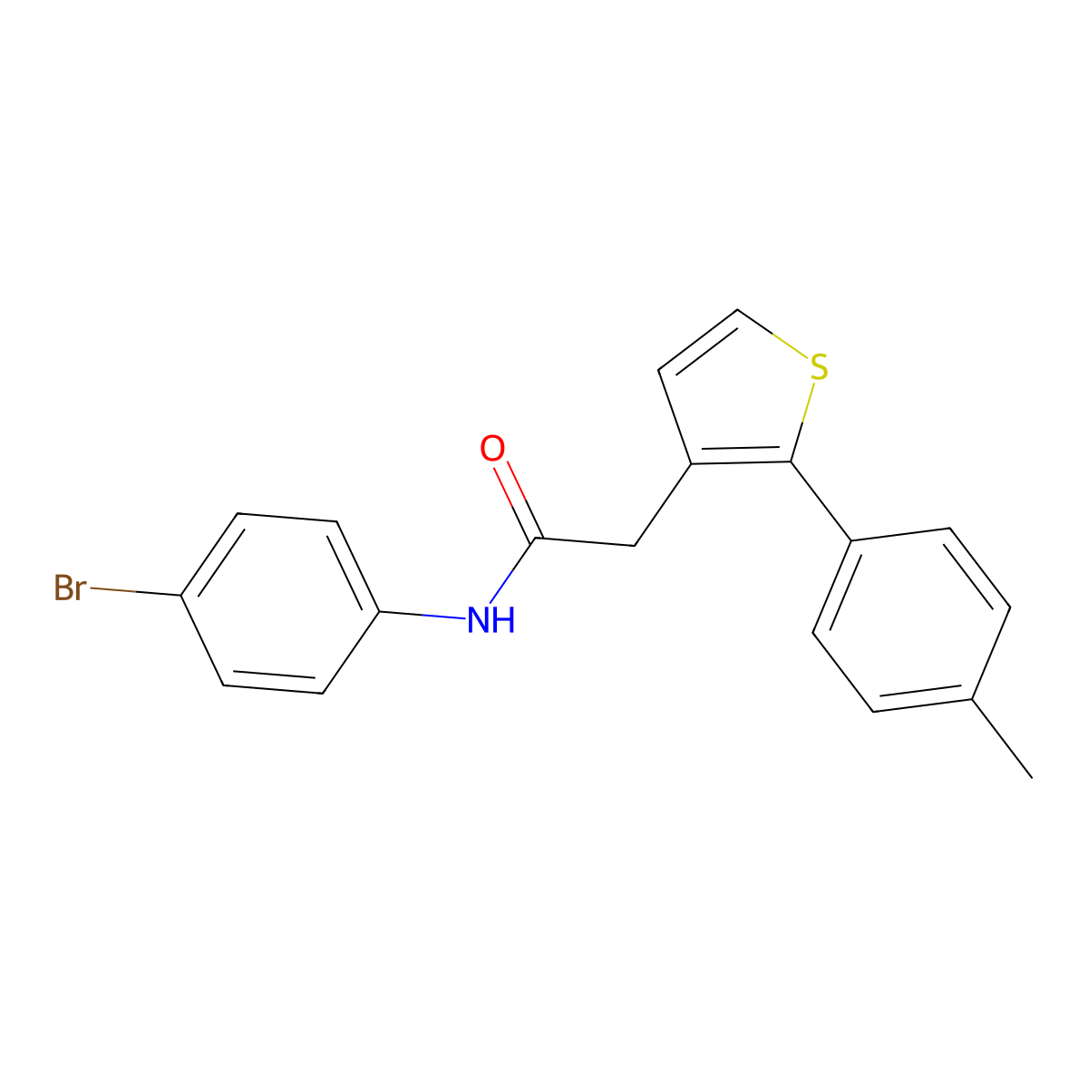 N-(4-bromophenyl)-2-[2-(4-methylphenyl)thiophen-3-yl]acetamide molecular structure, CAS 371236-43-0
