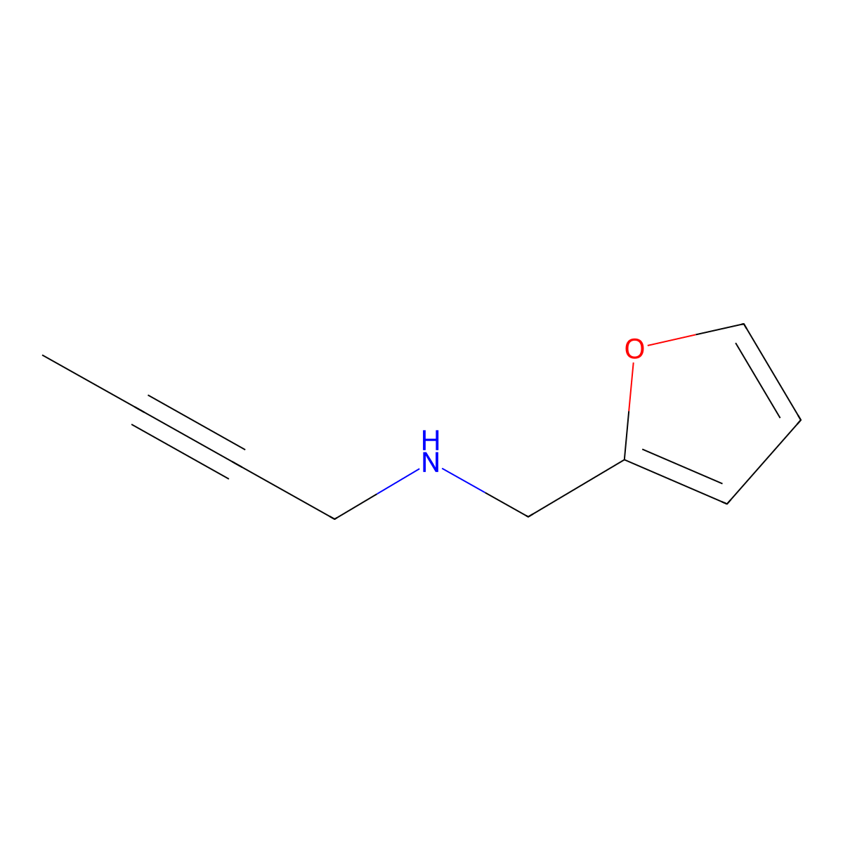 N-(furan-2-ylmethyl)but-2-yn-1-amine molecular structure, CAS 371236-74-7