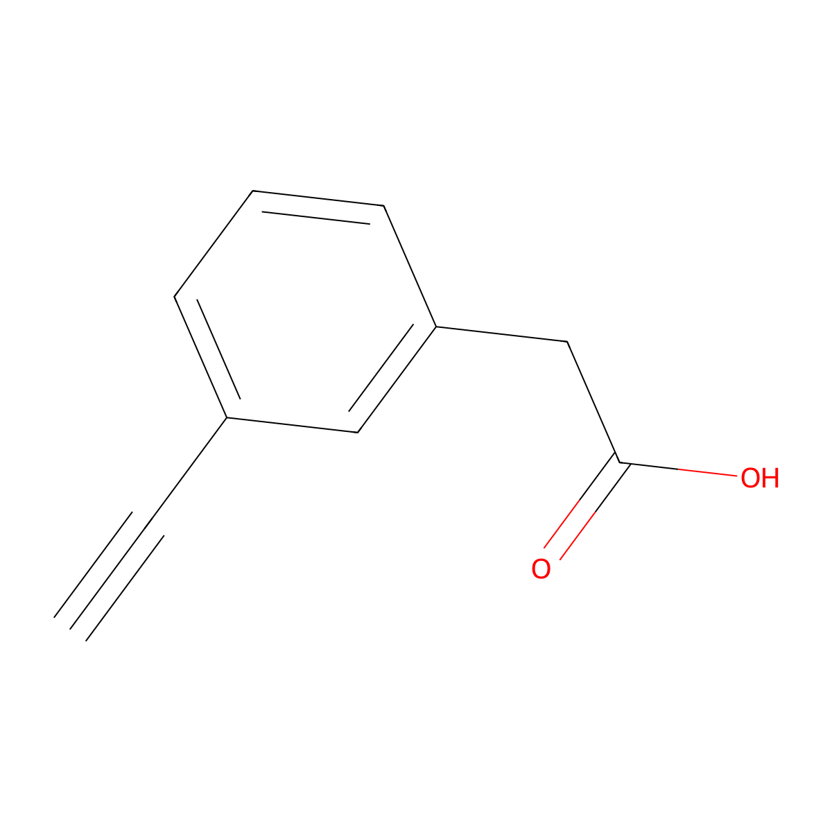 2-(3-Ethynylphenyl)acetic acid molecular structure, CAS 371249-79-5