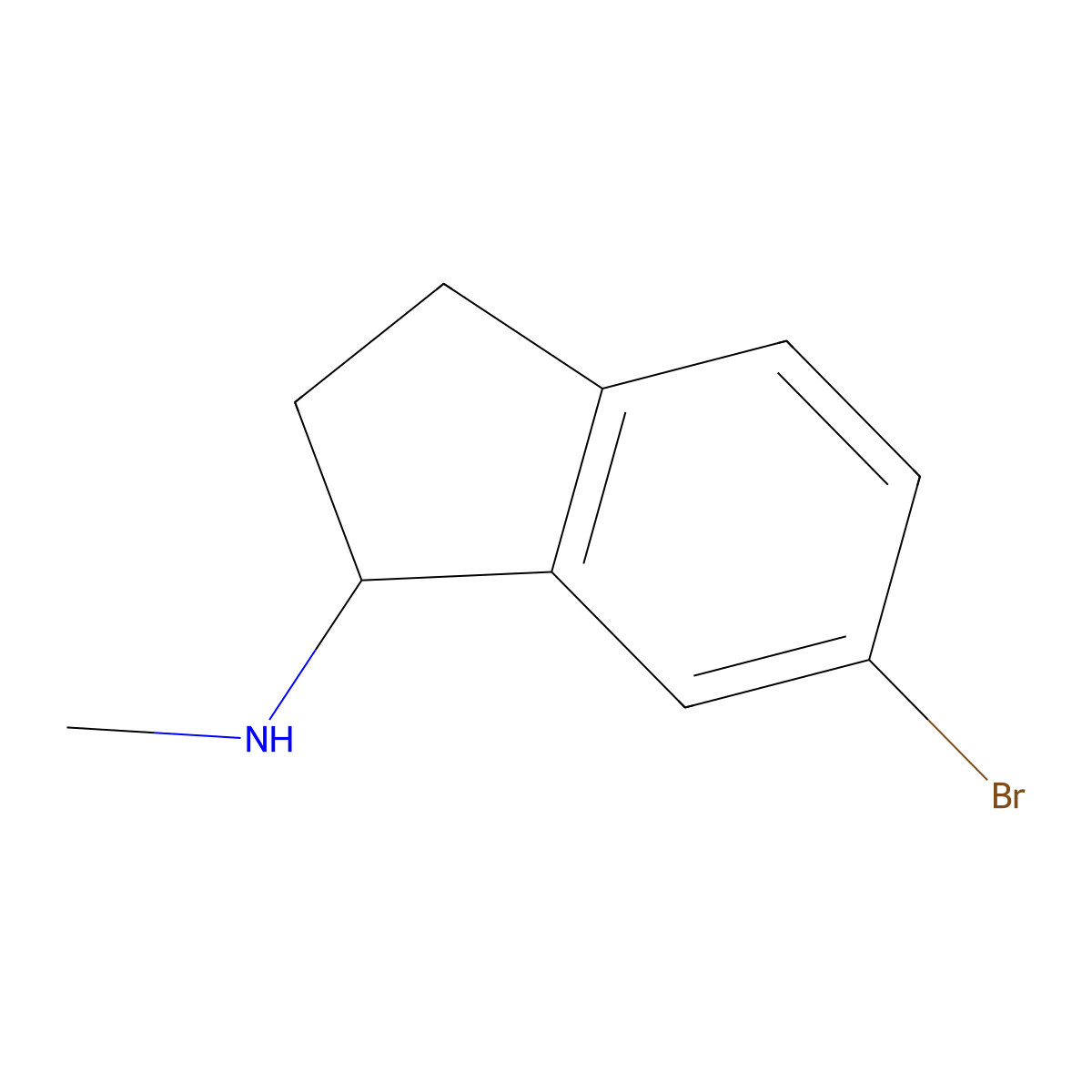 6-Bromo-N-methyl-2,3-dihydro-1H-inden-1-amine molecular structure, CAS 371251-07-9