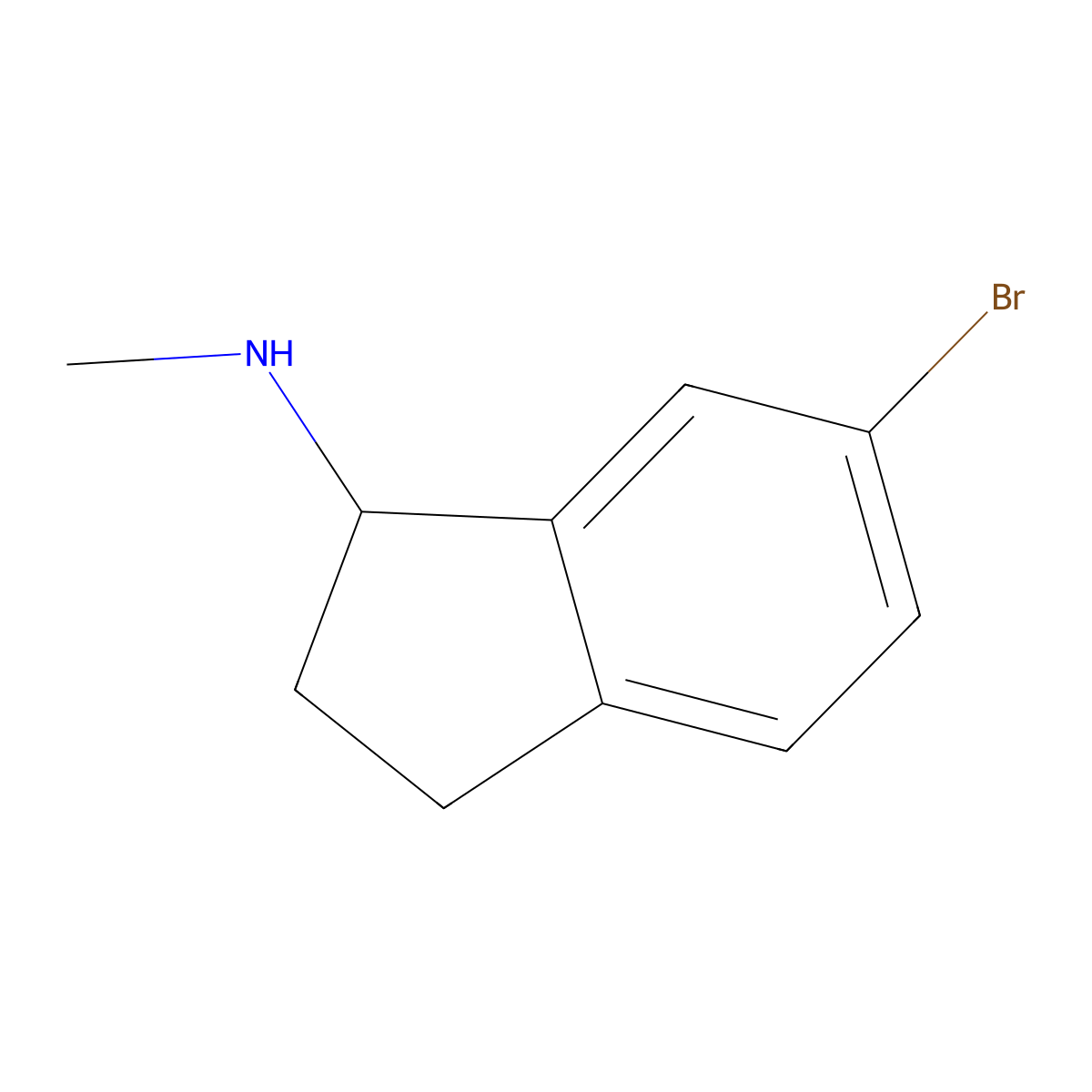 6-Bromo-N-methyl-2,3-dihydro-1H-inden-1-amine molecular structure, CAS 371251-07-9