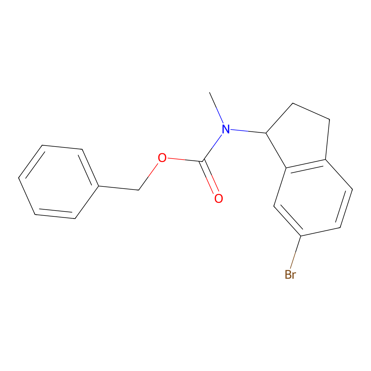 benzyl N-(6-bromo-2,3-dihydro-1H-inden-1-yl)-N-methylcarbamate molecular structure, CAS 371251-09-1