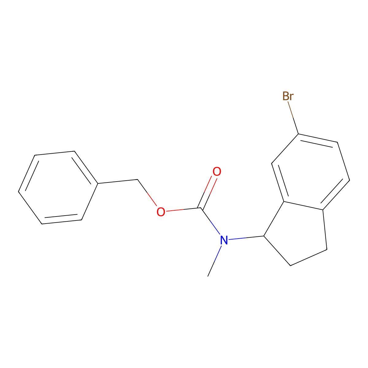 benzyl N-(6-bromo-2,3-dihydro-1H-inden-1-yl)-N-methylcarbamate molecular structure, CAS 371251-09-1