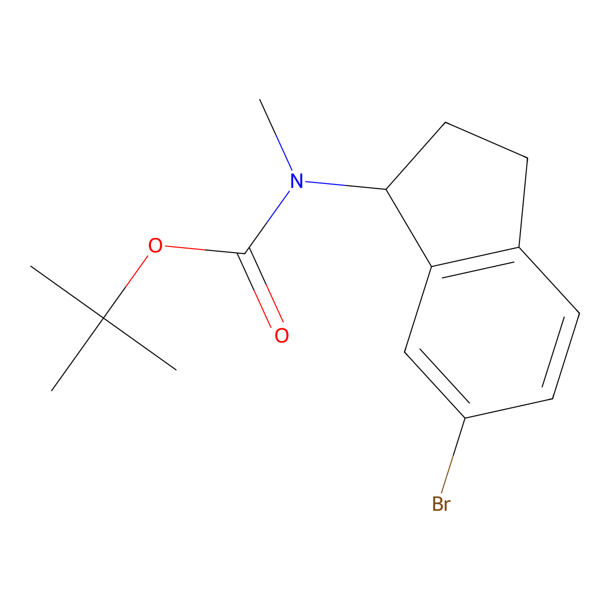 tert-butyl N-(6-bromo-2,3-dihydro-1H-inden-1-yl)-N-methylcarbamate molecular structure, CAS 371252-07-2