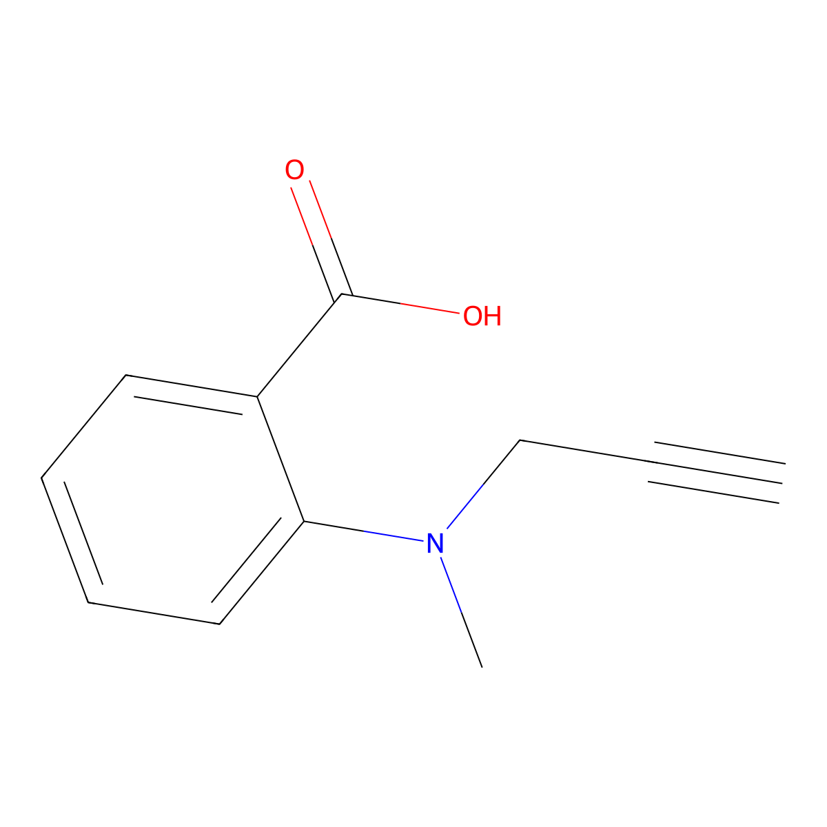 2-[Methyl(prop-2-yn-1-yl)amino]benzoic acid molecular structure, CAS 371258-70-7