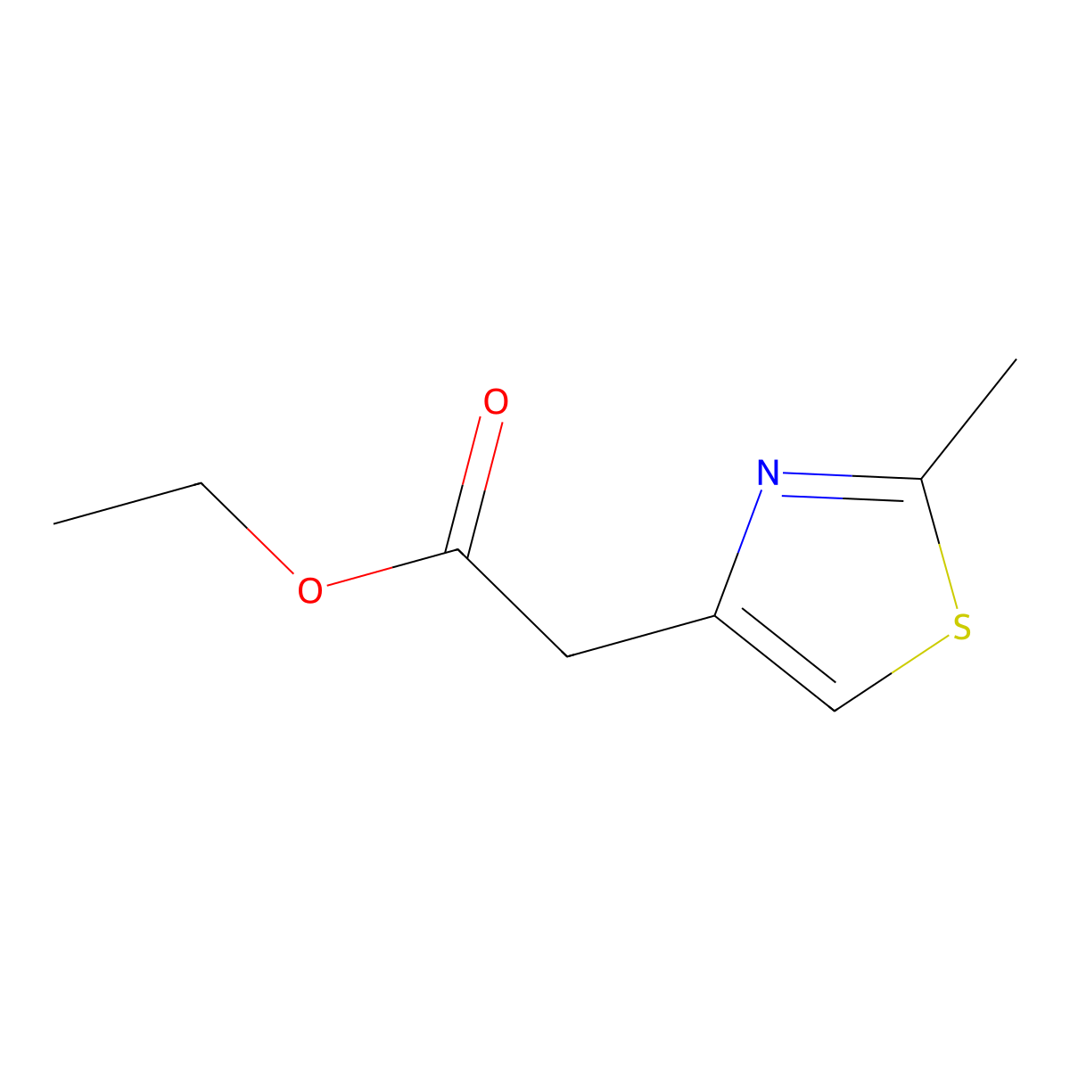 Ethyl (2-methyl-1,3-thiazol-4-yl)acetate molecular structure, CAS 37128-24-8