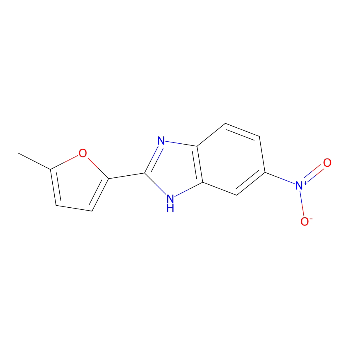 2-(5-Methylfuran-2-yl)-5-nitro-1H-benzo[d]imidazole molecular structure, CAS 37128-68-0