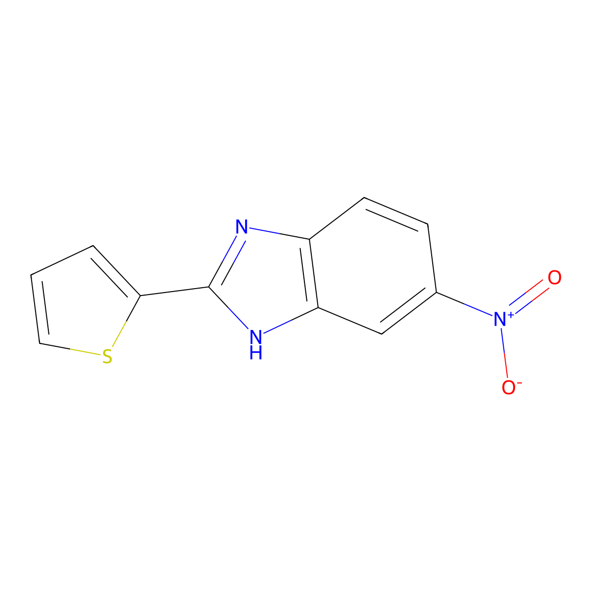 5-Nitro-2-(2-thienyl)-1H-benzimidazole molecular structure, CAS 37128-73-7