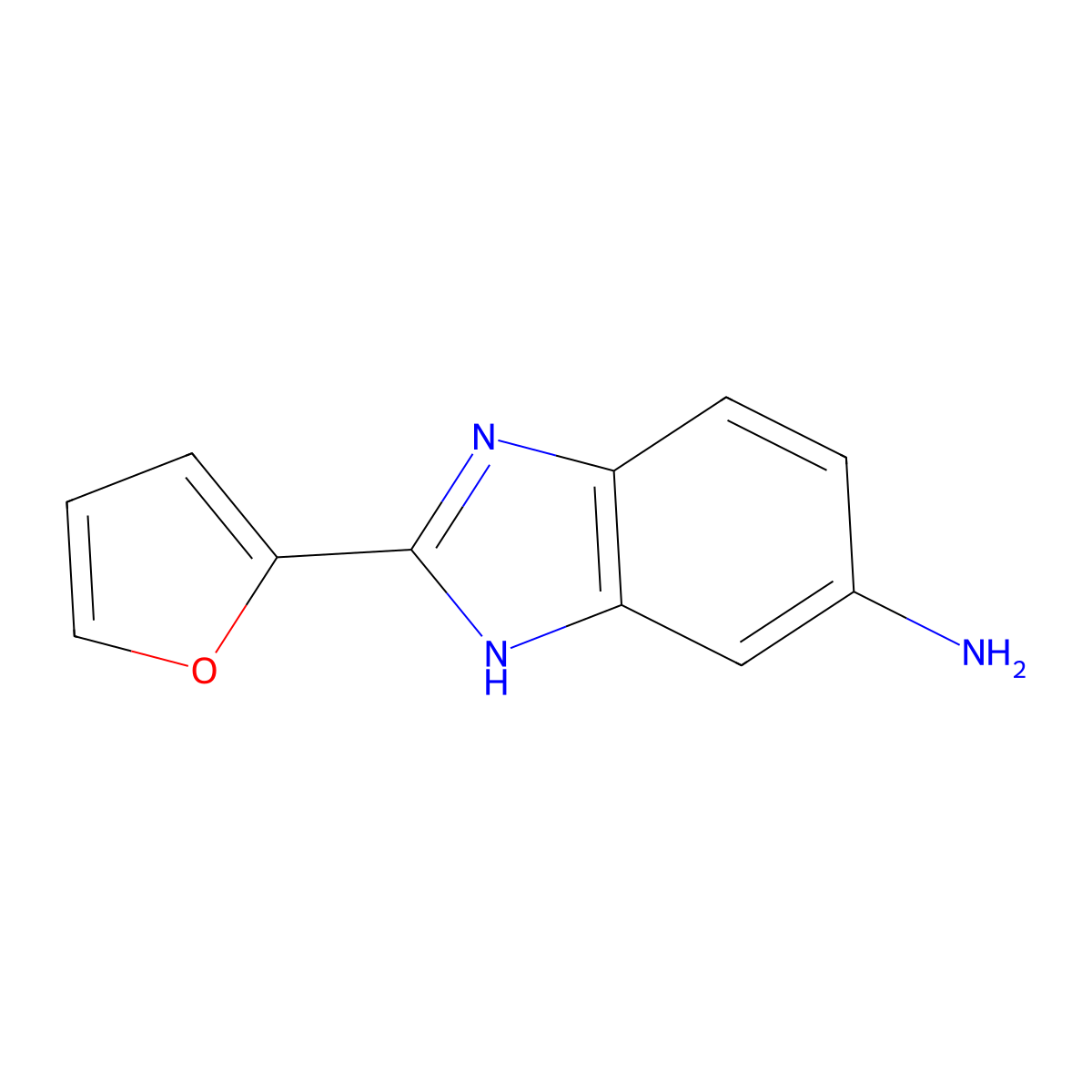 2-(furan-2-yl)-1H-1,3-benzodiazol-5-amine molecular structure, CAS 37128-74-8