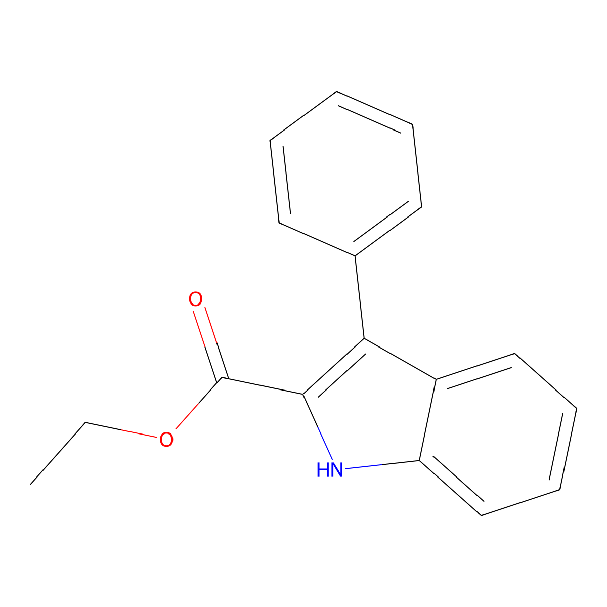 ethyl 3-phenyl-1H-indole-2-carboxylate molecular structure, CAS 37129-23-0