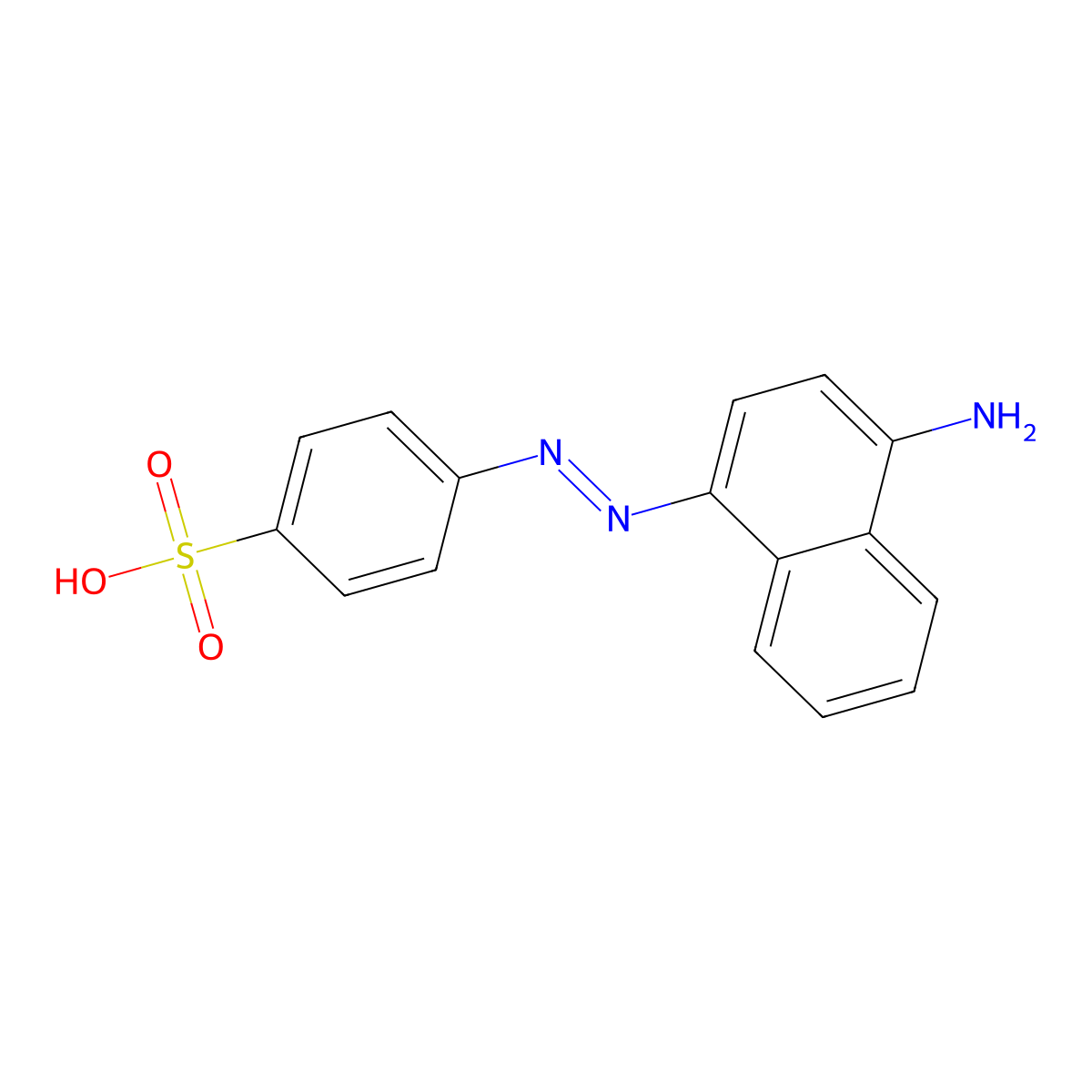 4-(2-(4-Amino-1-naphthalenyl)diazenyl)benzenesulfonic acid molecular structure, CAS 3713-23-3