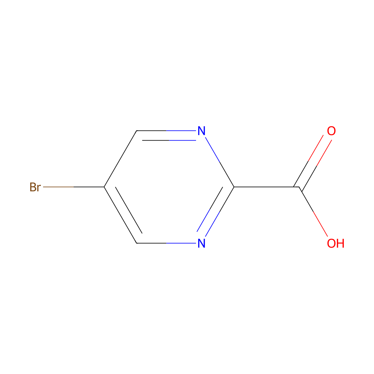 5-Bromopyrimidine-2-carboxylic acid molecular structure, CAS 37131-87-6