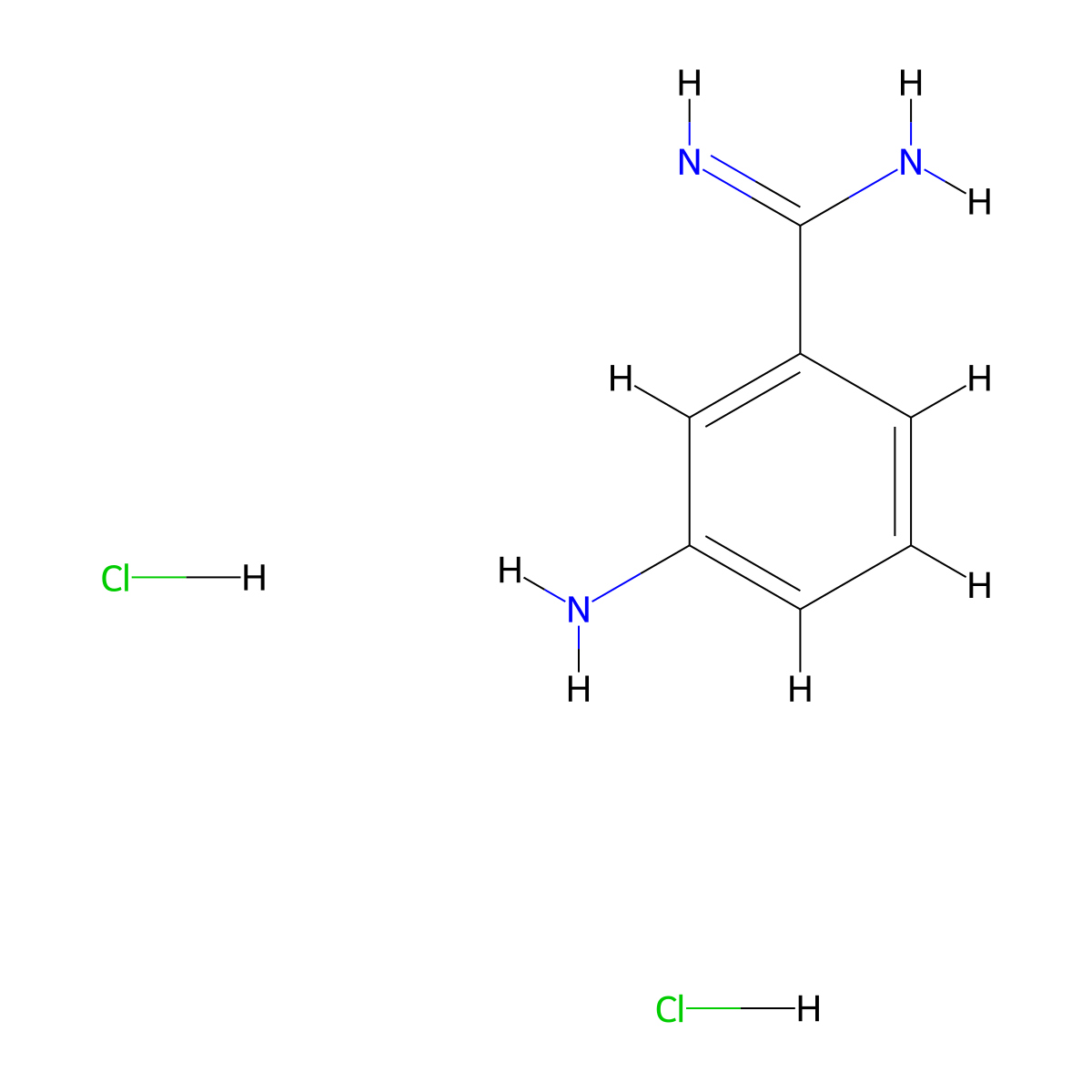 m-Aminobenzamidine dihydrochloride molecular structure, CAS 37132-68-6