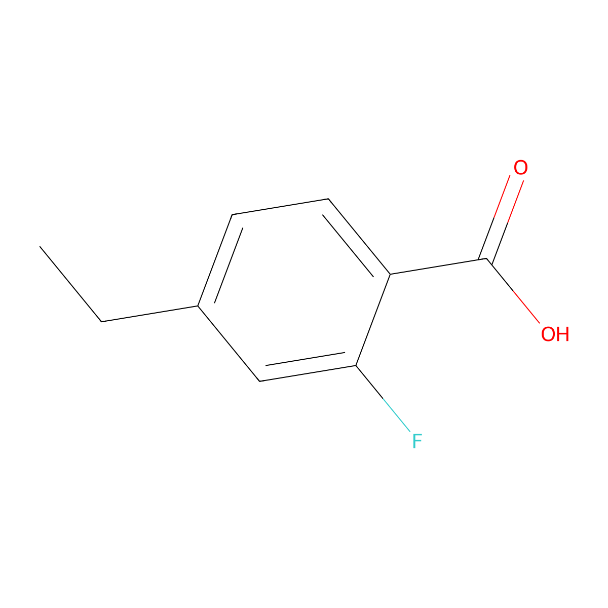 4-Ethyl-2-fluorobenzoic acid molecular structure, CAS 37135-28-7