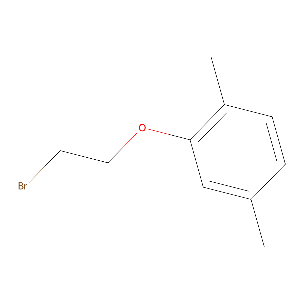2-(2-Bromoethoxy)-1,4-dimethylbenzene molecular structure, CAS 37136-96-2