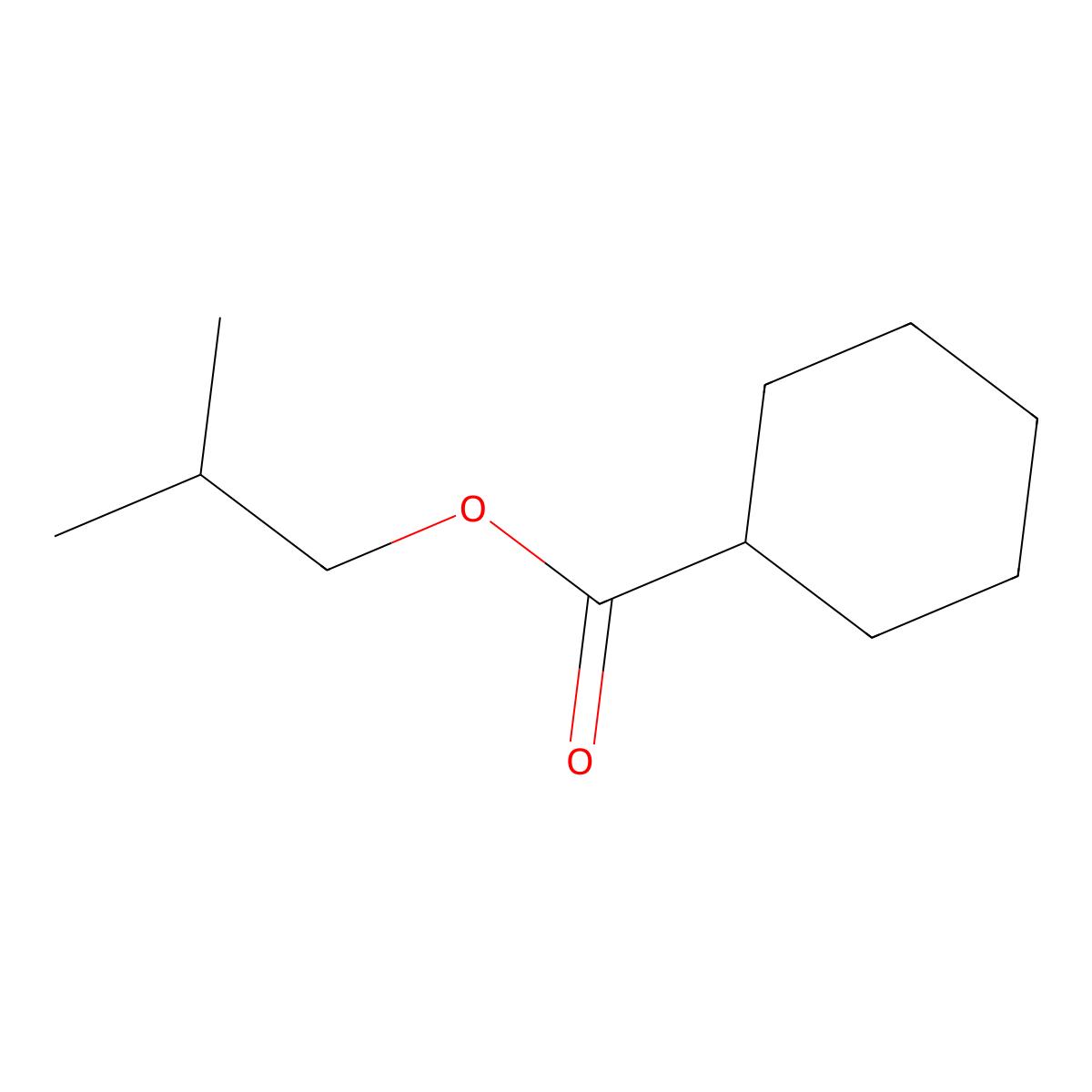 Isobutyl cyclohexanecarboxylate molecular structure, CAS 37139-85-8