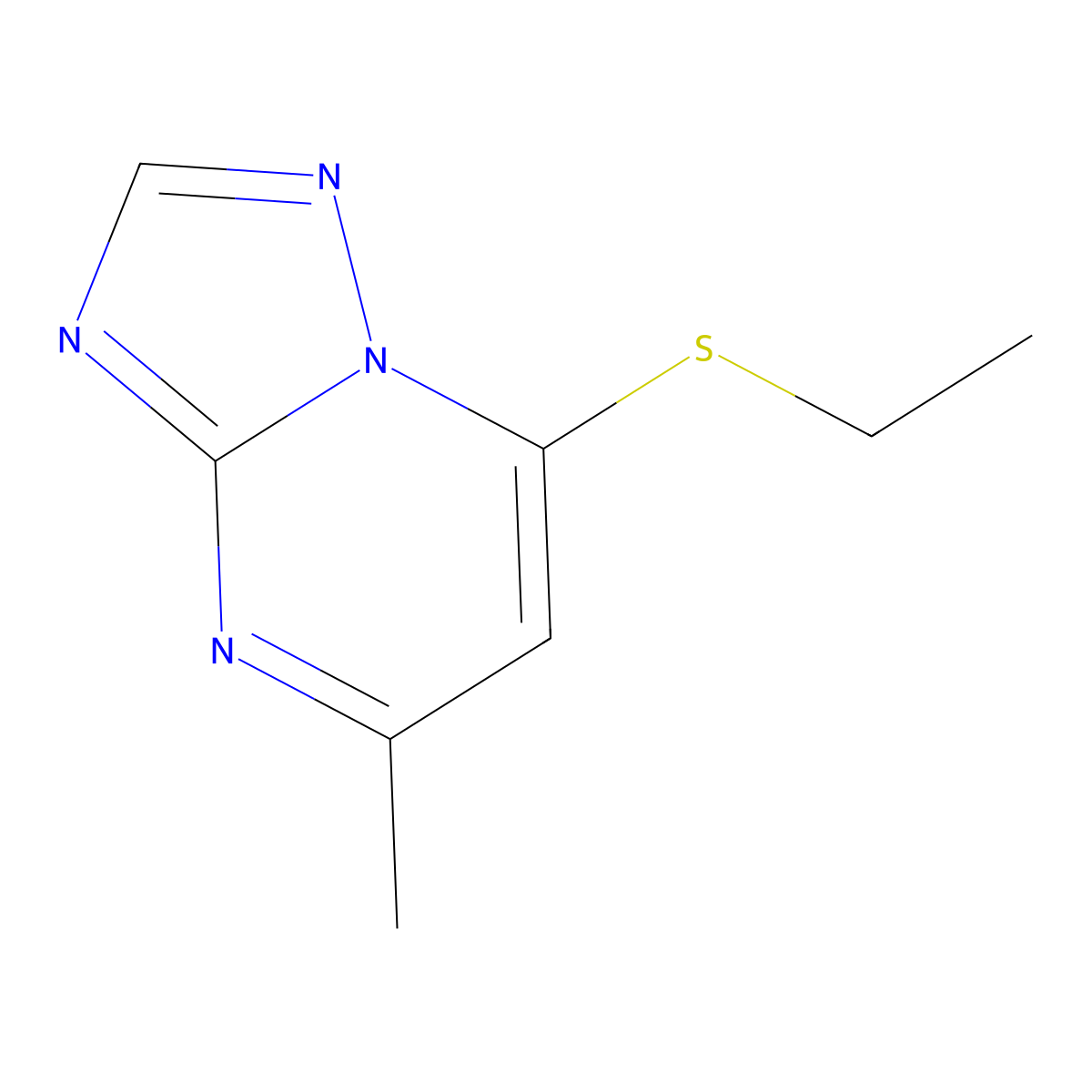 7-(Ethylthio)-5-methyl[1,2,4]triazolo[1,5-a]pyrimidine molecular structure, CAS 37140-03-7
