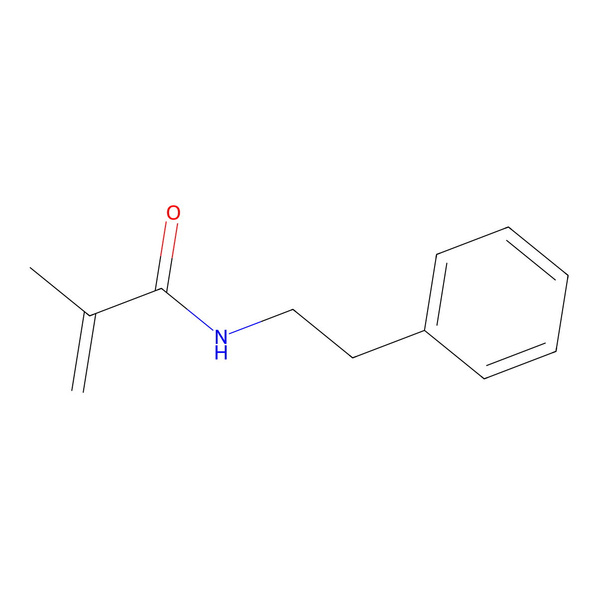 2-Methyl-N-(2-phenylethyl)prop-2-enamide molecular structure, CAS 37140-96-8