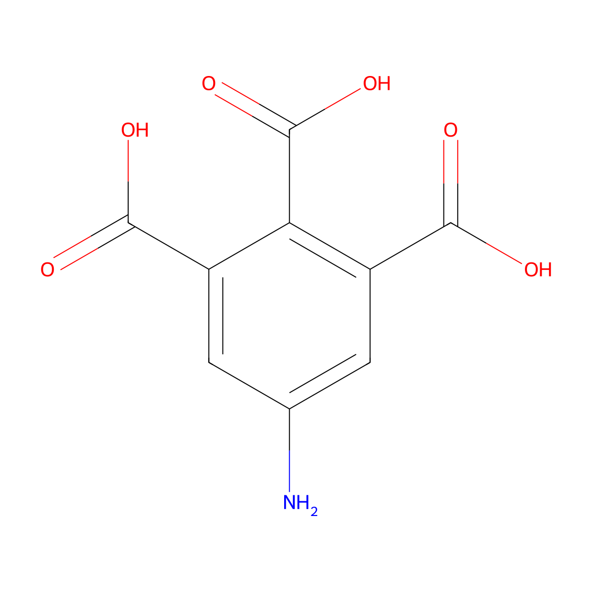 5-Amino-1,2,3-benzenetricarboxylic acid molecular structure, CAS 37141-01-8